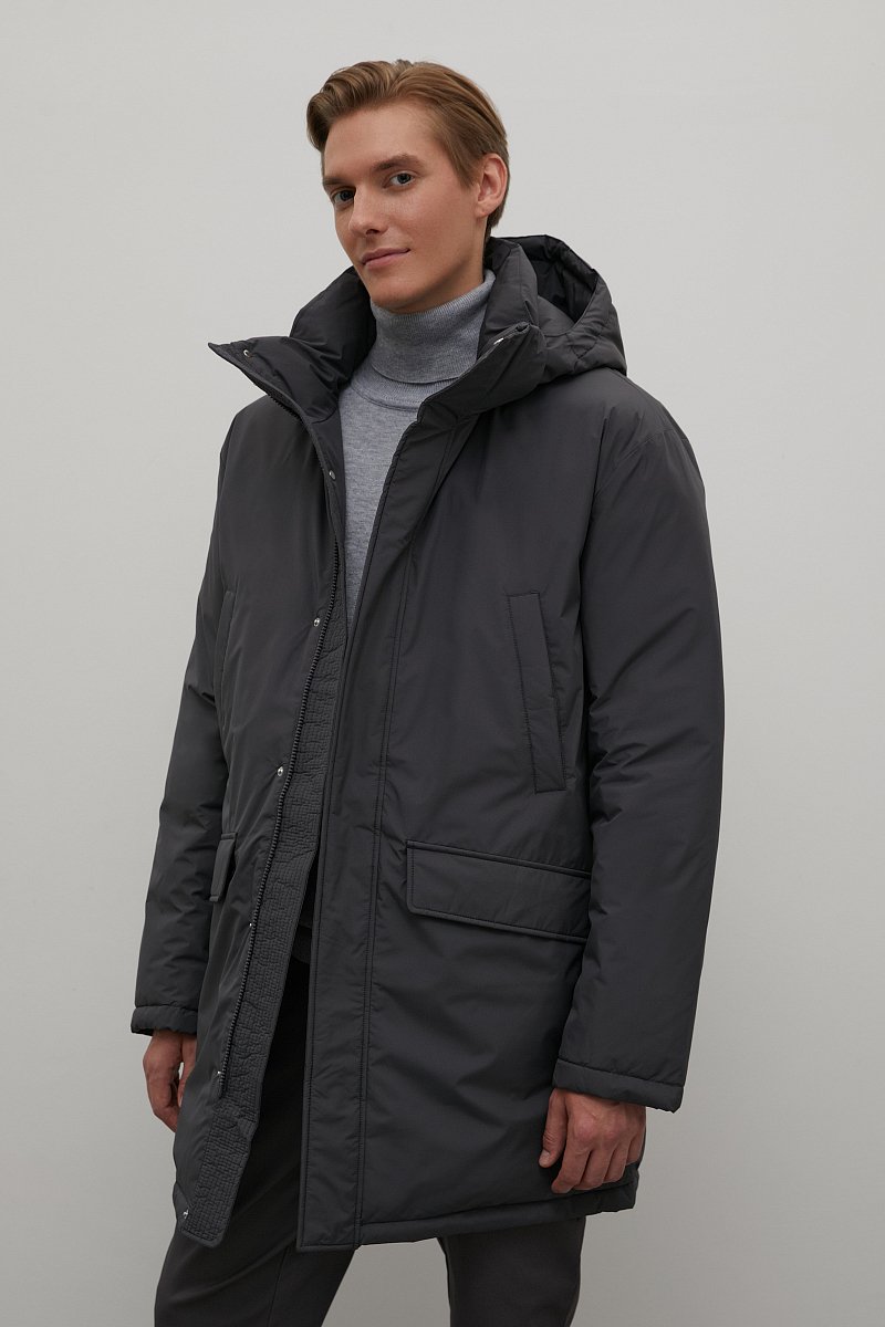 Утепленное пальто с капюшоном, Модель FAC22008, Фото №1