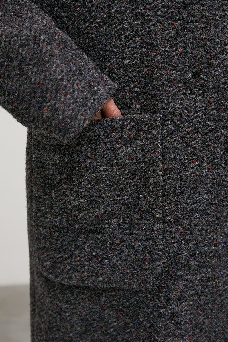 Пальто свободного кроя из шерсти, Модель FAC51042, Фото №4