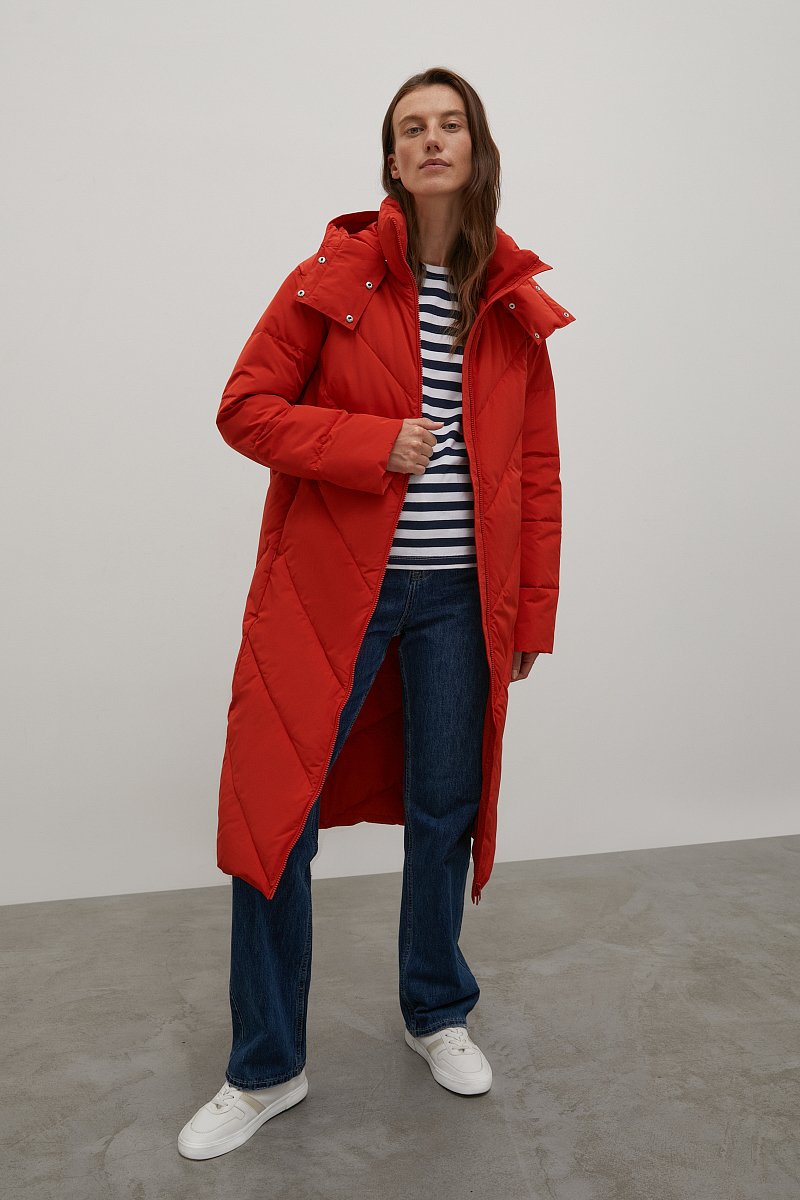 Утепленное пальто с капюшоном, Модель FAC12057, Фото №2