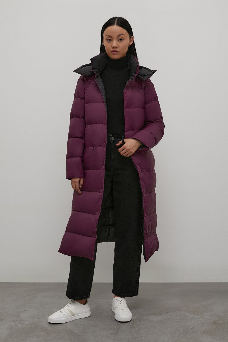 Пуховое пальто с капюшоном, Модель FAC12009, Фото №2
