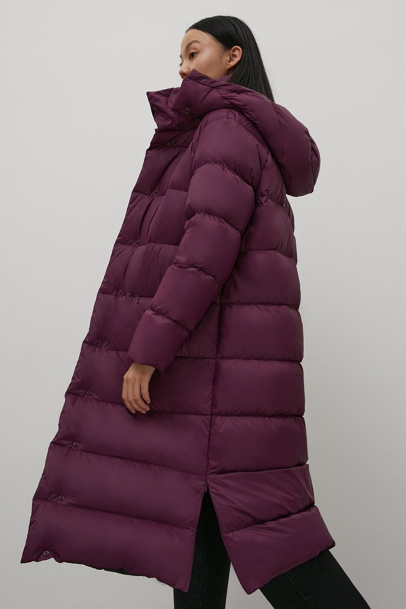 Пуховое пальто с капюшоном, Модель FAC12009, Фото №4