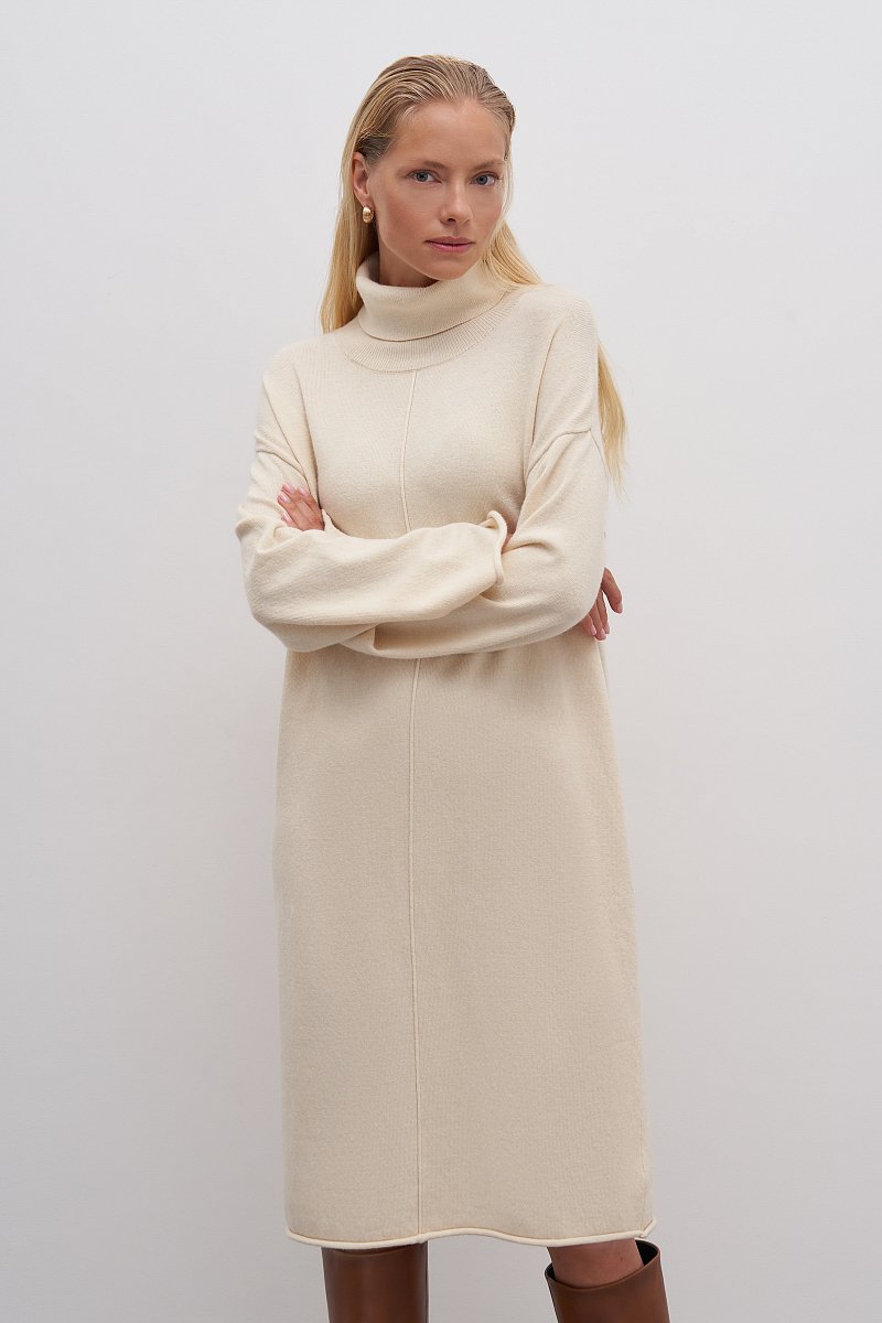 Вязаное женское платье с длинным рукавом, Модель FAC11162, Фото №1