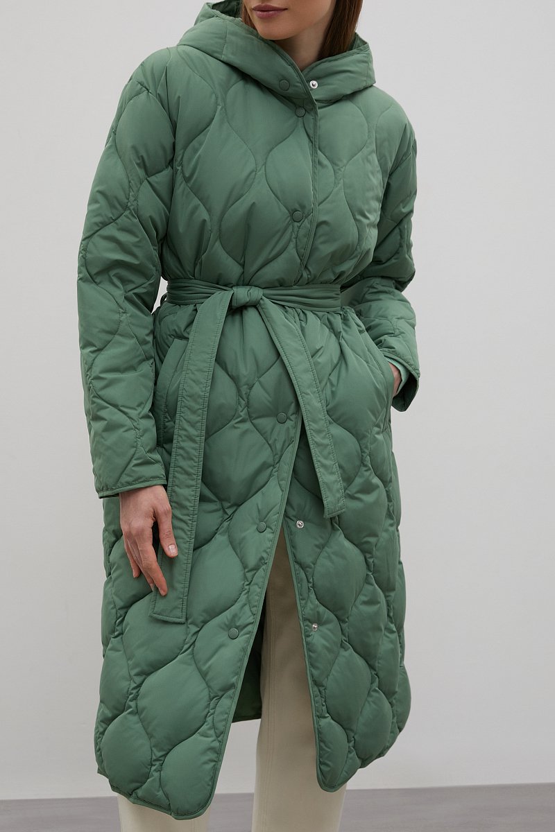 Стеганое пуховое пальто, Модель FAC11045, Фото №3