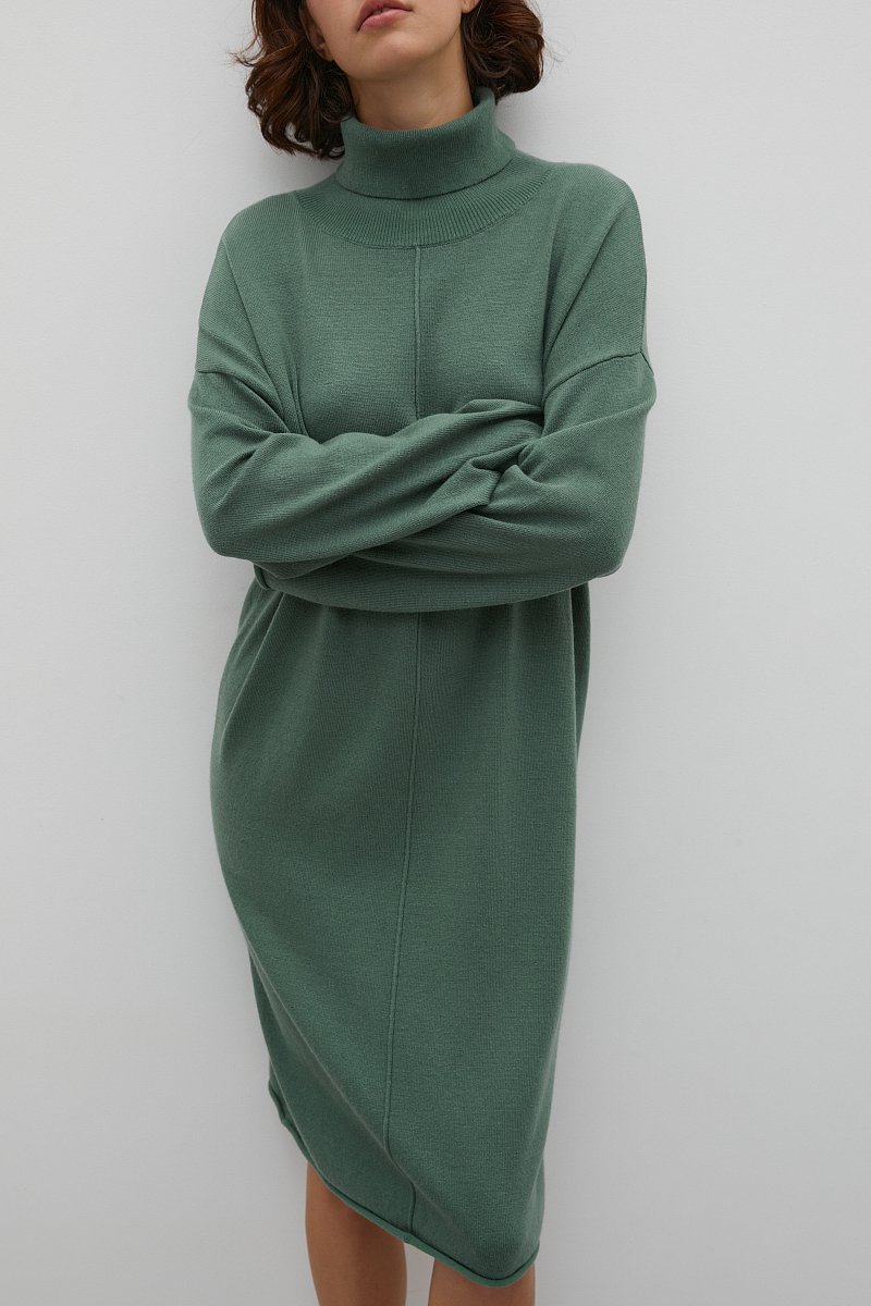Вязаное женское платье с длинным рукавом, Модель FAC11162, Фото №3