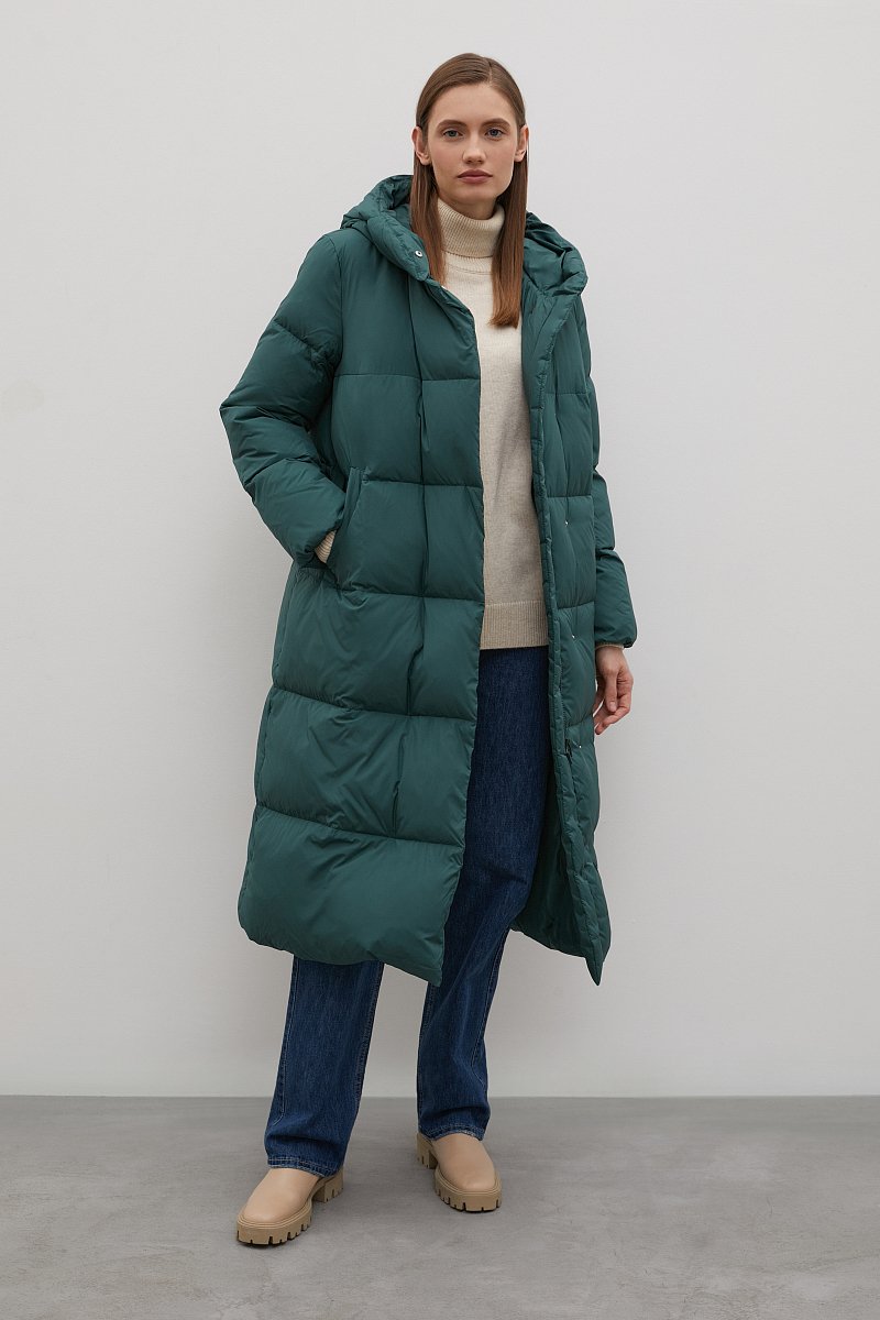 Пуховое пальто с капюшоном, Модель FAC110102, Фото №2