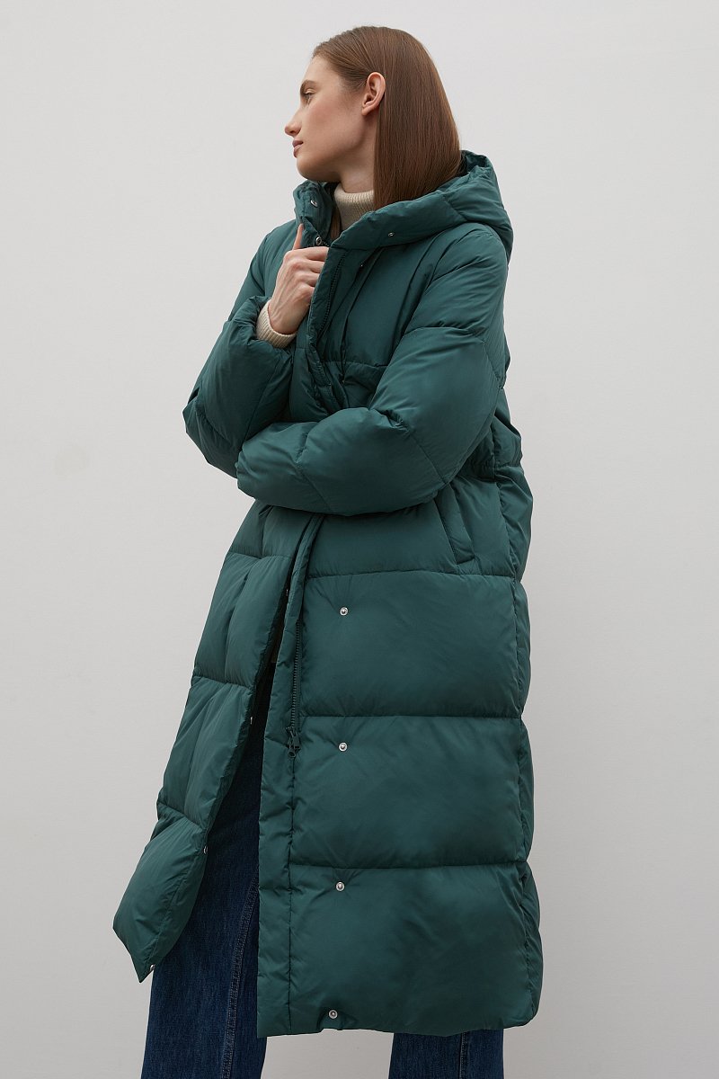 Пуховое пальто с капюшоном, Модель FAC110102, Фото №4