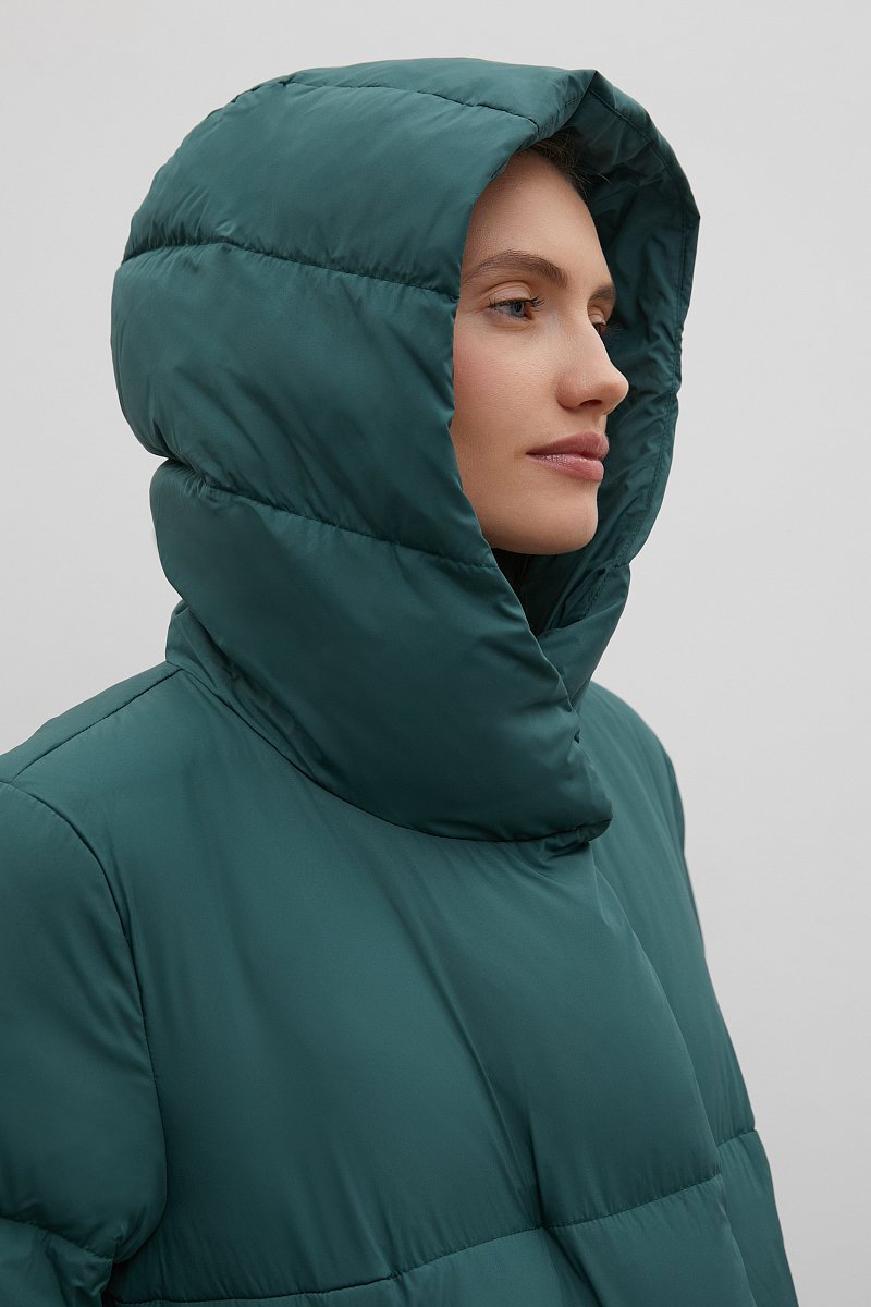 Пуховое пальто с капюшоном, Модель FAC110102, Фото №7