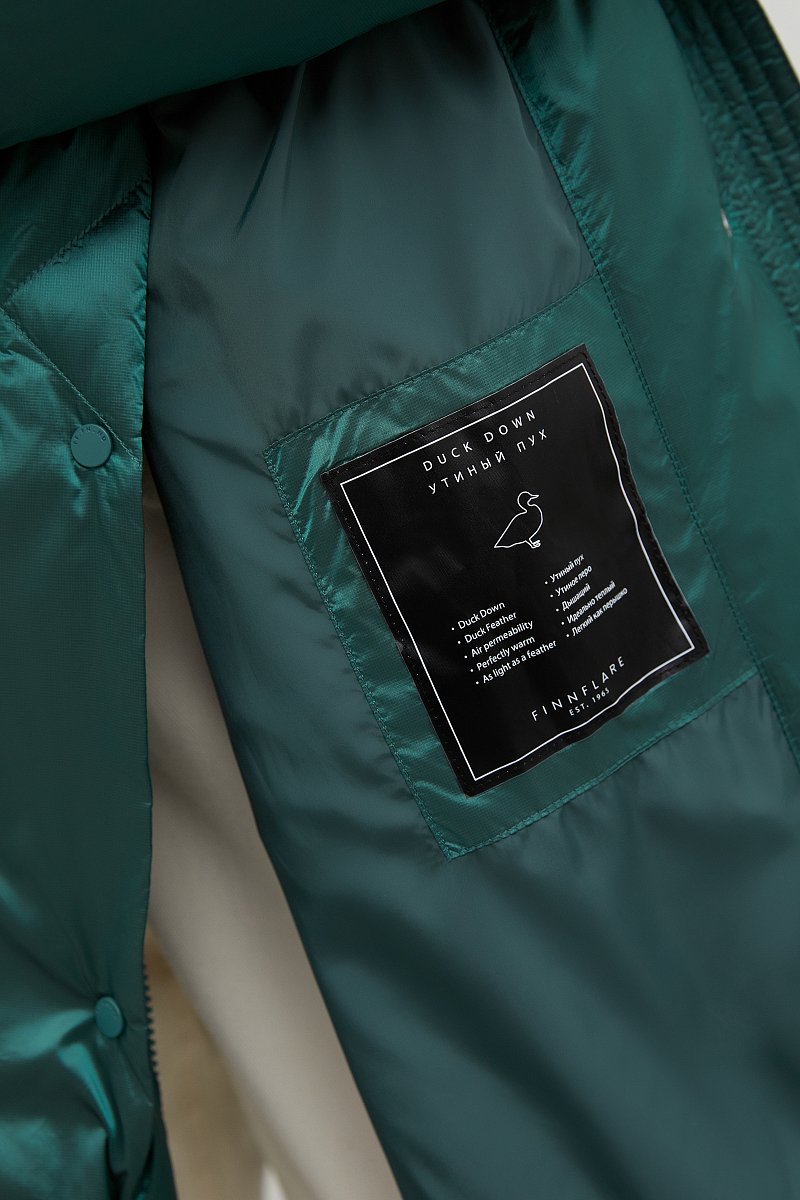 Пуховое пальто с капюшоном, Модель FAC11096B, Фото №6