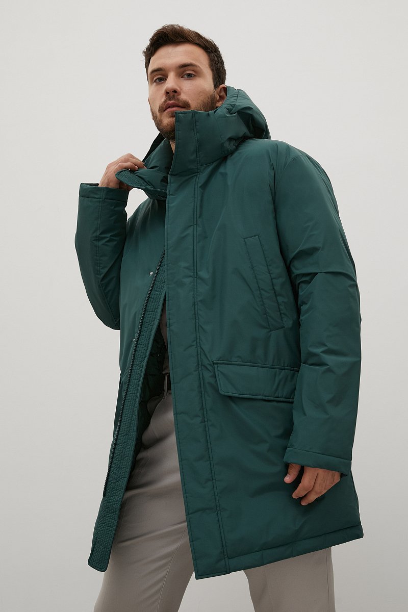 Утепленное пальто с капюшоном, Модель FAC22008B, Фото №4