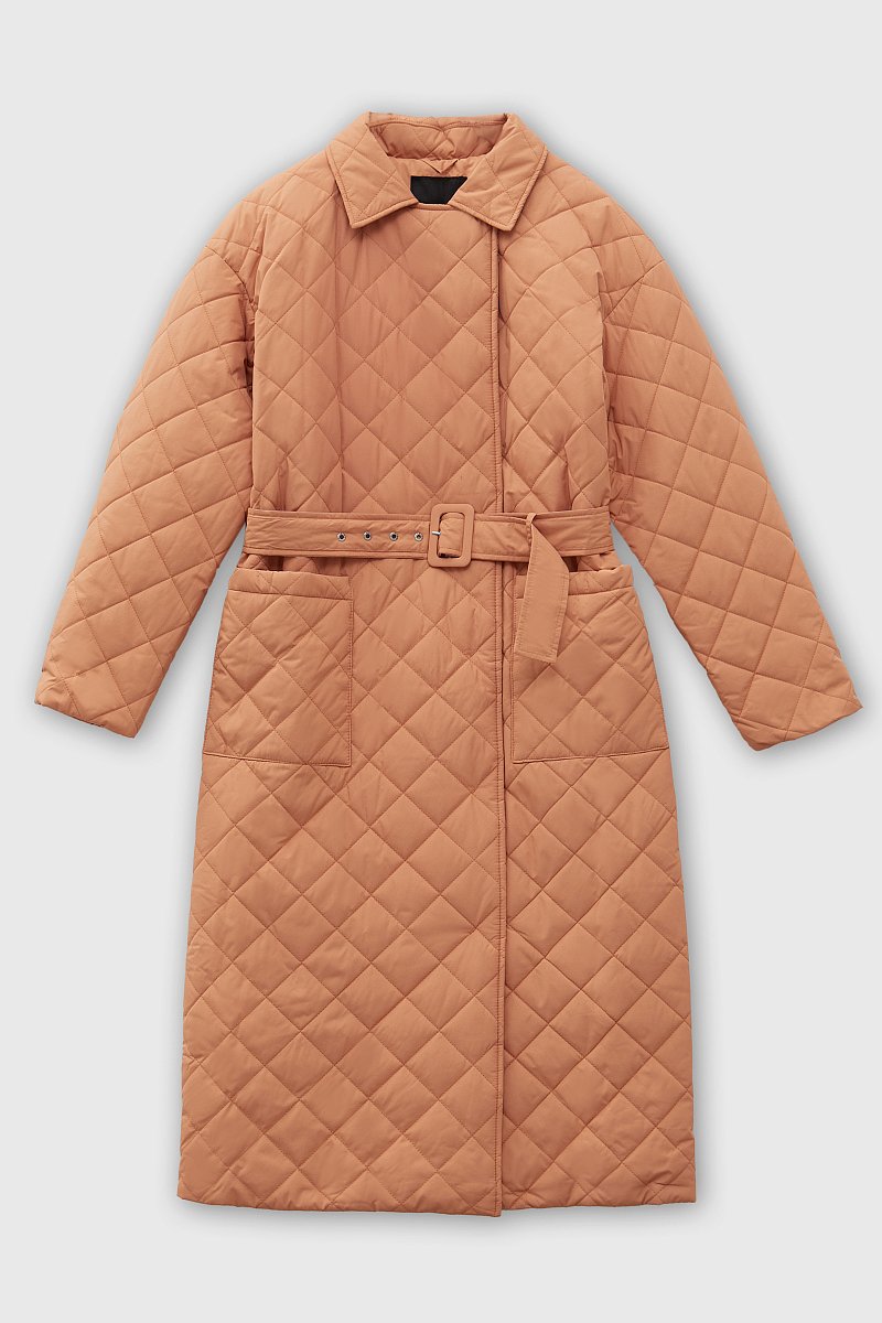 Утепленное пальто с поясом, Модель FAC11015, Фото №7