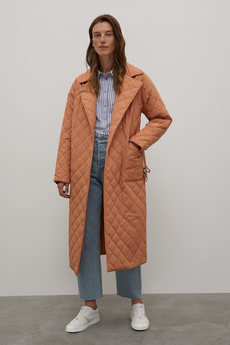 Утепленное пальто с поясом, Модель FAC11015, Фото №2