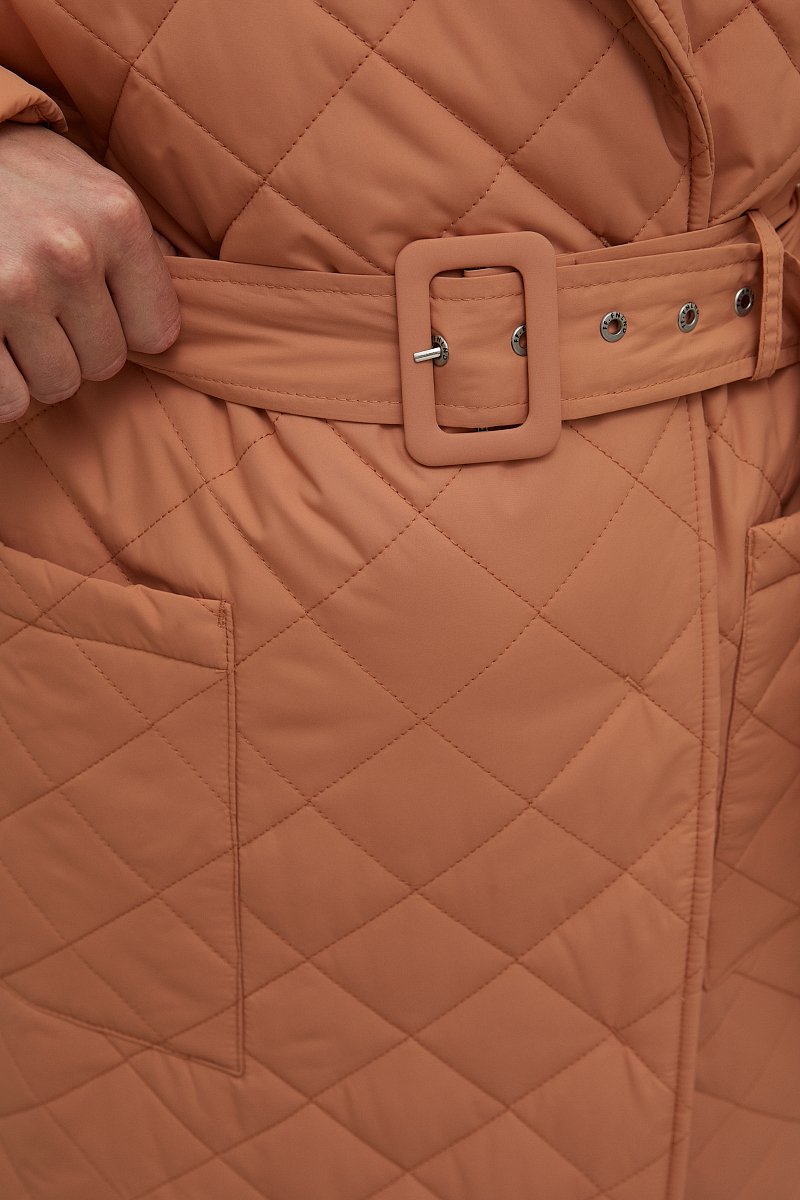 Утепленное пальто с поясом, Модель FAC11015, Фото №6