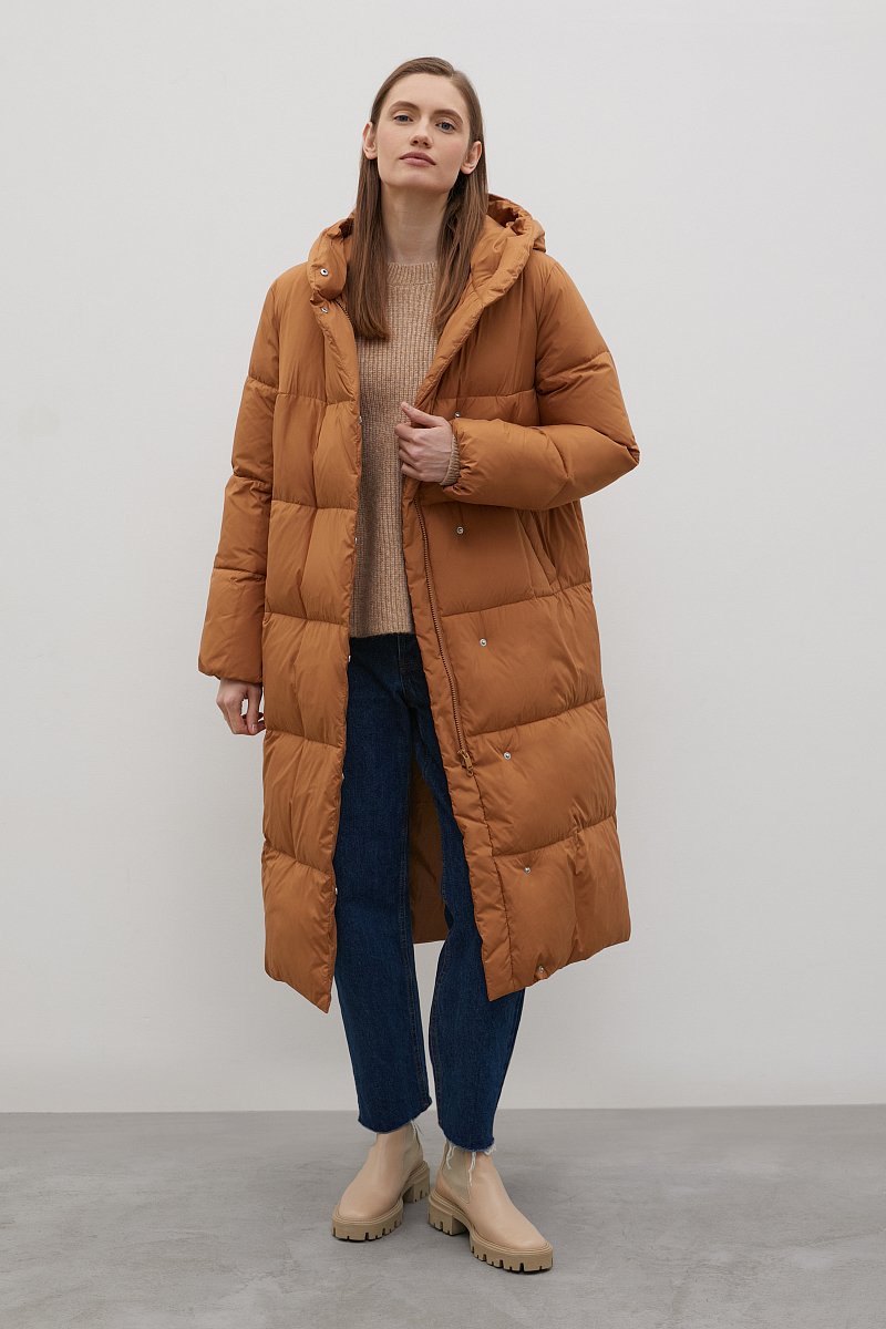 Пуховое пальто с капюшоном, Модель FAC110102, Фото №2