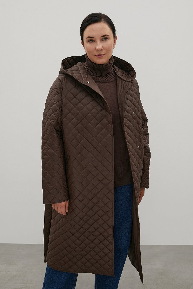 Стеганое утепленное пальто, Модель FAC11095B, Фото №1