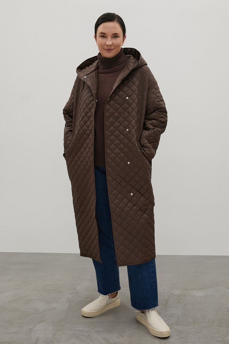 Стеганое утепленное пальто, Модель FAC11095B, Фото №2