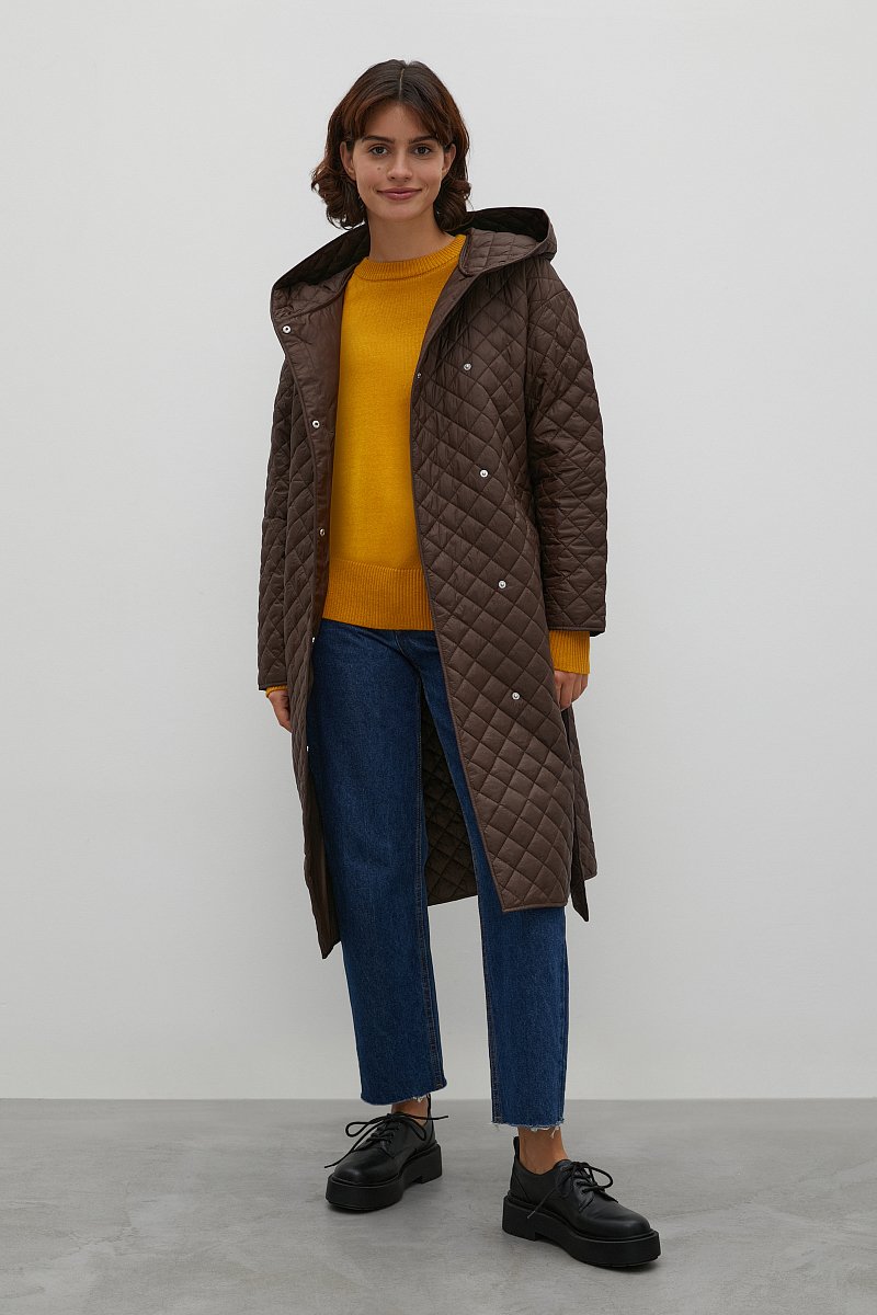 Стеганое утепленное пальто, Модель FAC11095, Фото №2