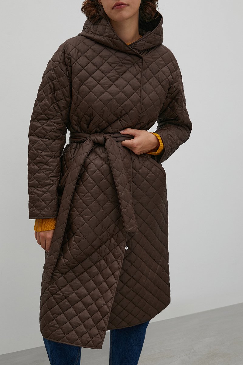 Стеганое утепленное пальто, Модель FAC11095, Фото №3