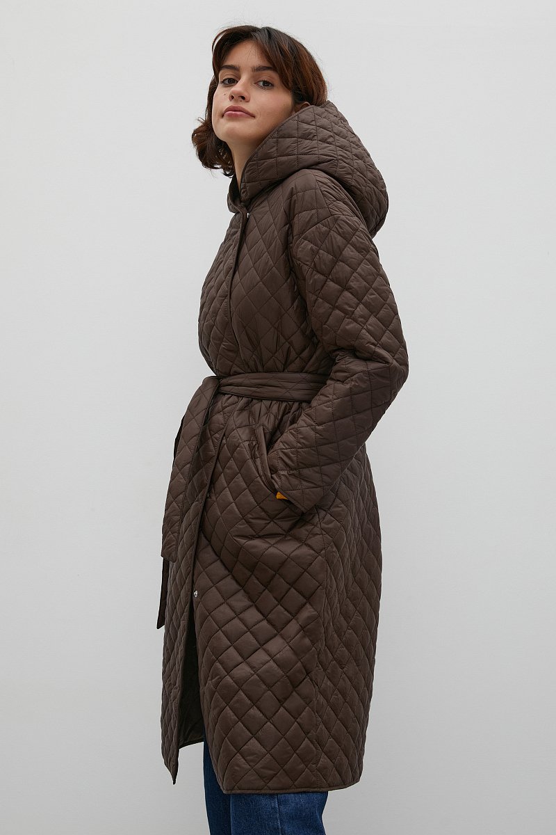 Стеганое утепленное пальто, Модель FAC11095, Фото №4