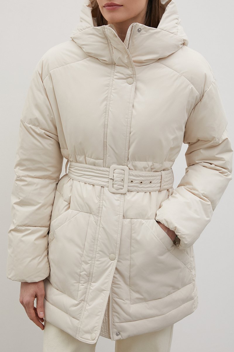 Утепленное пальто с поясом, Модель FAC13001, Фото №3