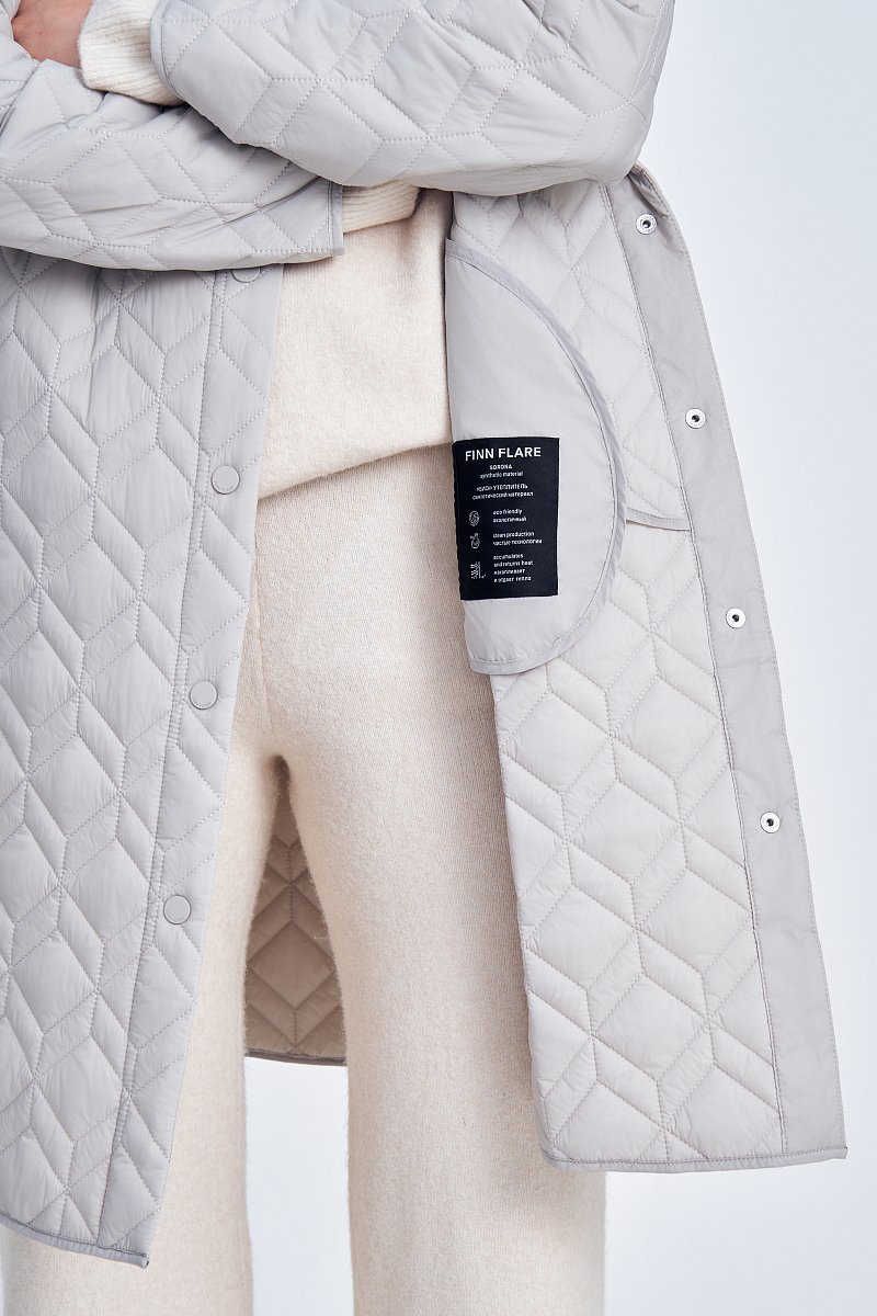 Стеганое утепленное пальто, Модель FAC12037, Фото №7