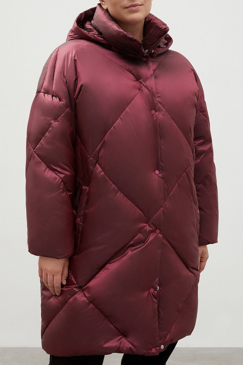 Пуховое пальто с капюшоном, Модель FAC11096B, Фото №3
