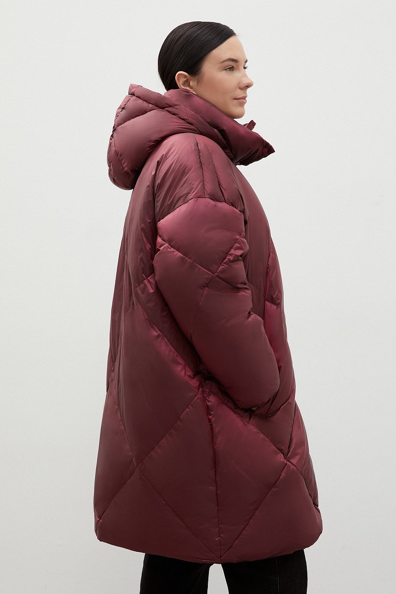 Пуховое пальто с капюшоном, Модель FAC11096B, Фото №4