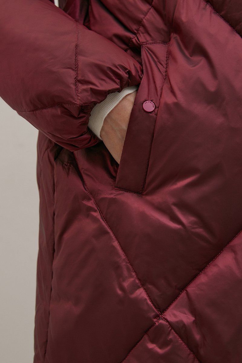 Пуховое пальто с капюшоном, Модель FAC11096, Фото №7