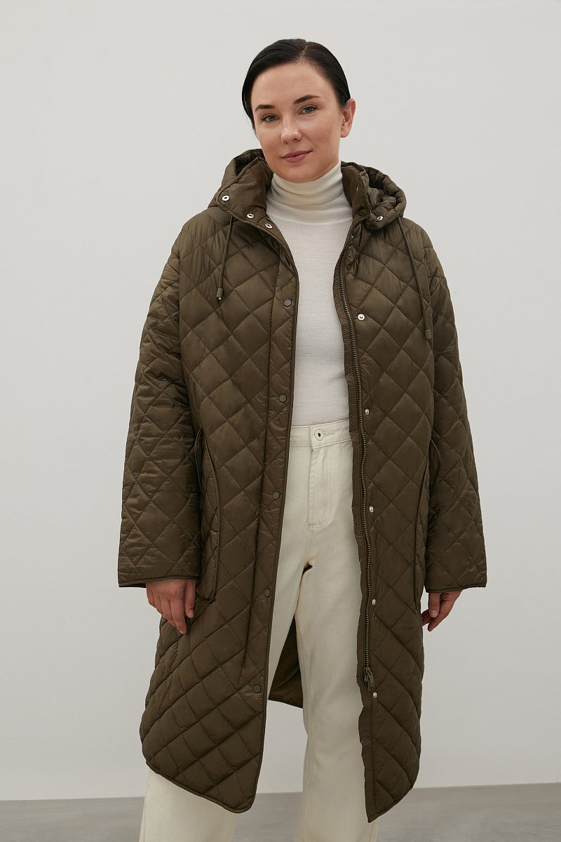 Стеганое утепленное пальто, Модель FAC12027B, Фото №1