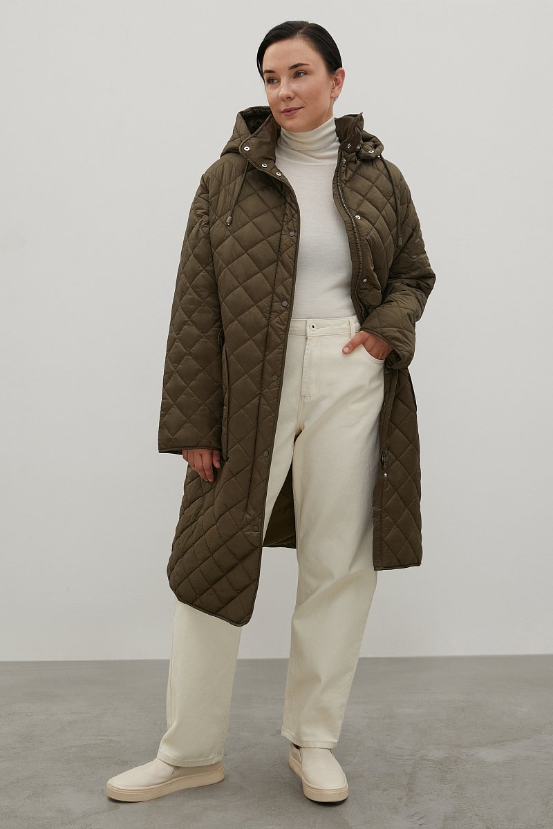 Стеганое утепленное пальто, Модель FAC12027B, Фото №2
