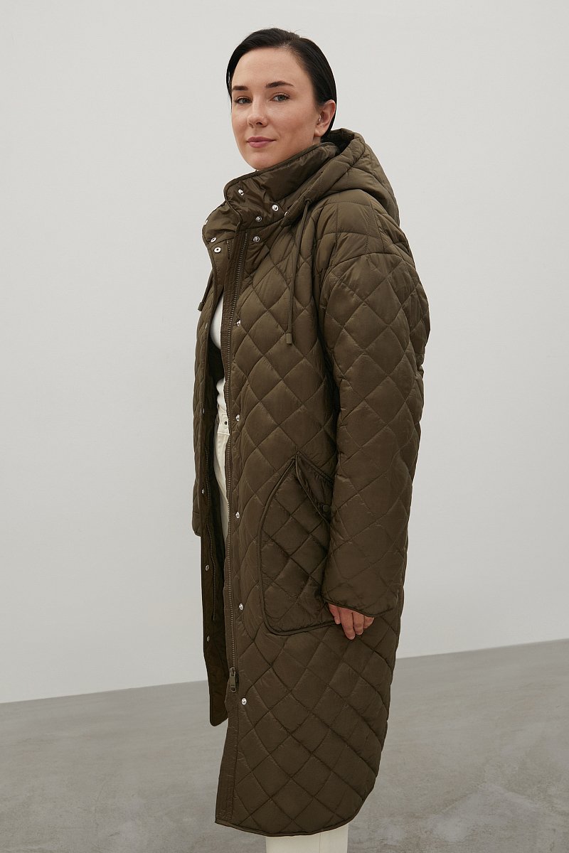 Стеганое утепленное пальто, Модель FAC12027B, Фото №4