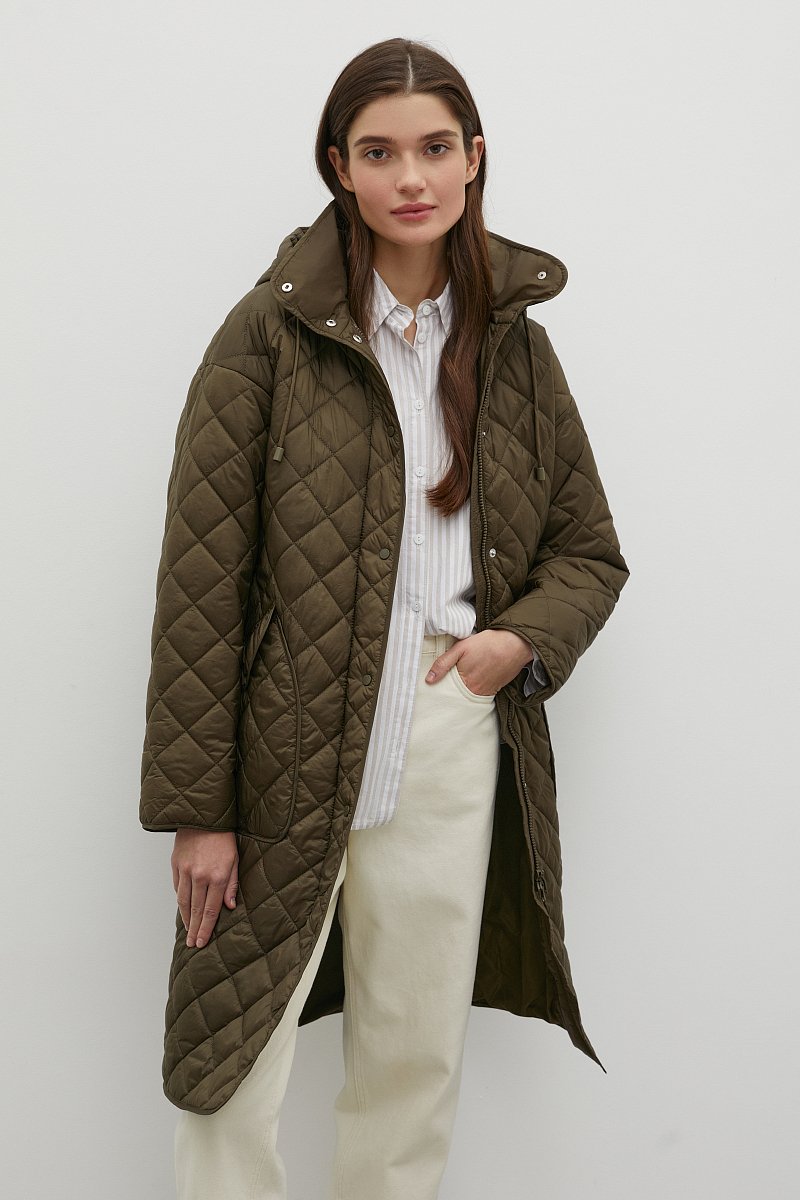 Стеганое утепленное пальто, Модель FAC12027, Фото №1