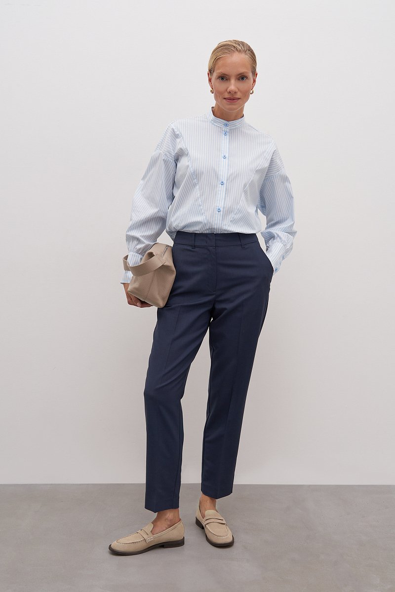 Женские брюки с высокой посадкой из вискозного тви, Модель FAD110167, Фото №1