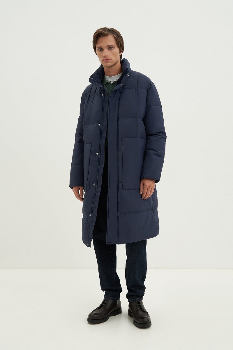 Пуховое пальто с воротником стойкой, Модель FAD21010, Фото №2