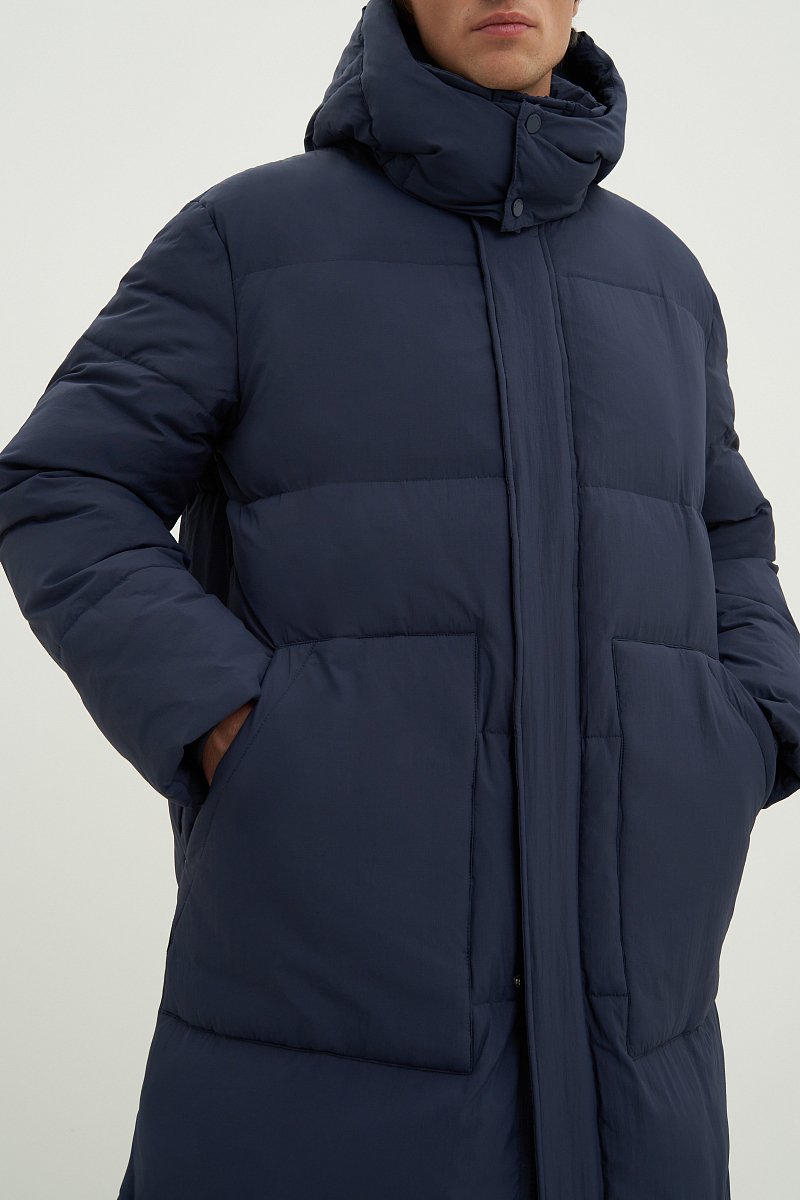 Пуховое пальто с воротником стойкой, Модель FAD21010, Фото №3