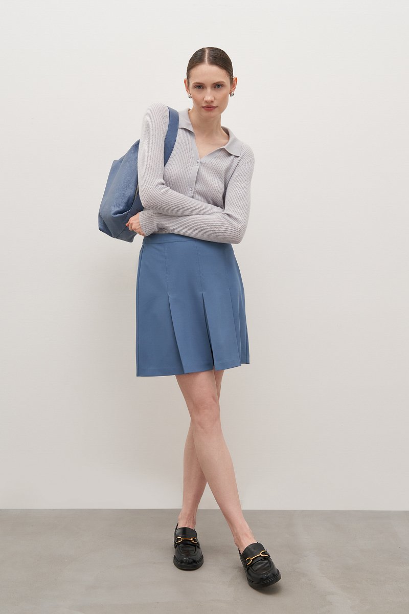 Женская юбка со складками из твила, Модель FAD110204, Фото №1