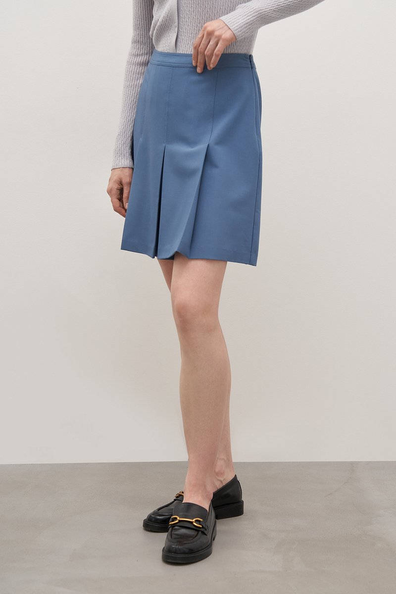 Женская юбка со складками из твила, Модель FAD110204, Фото №3