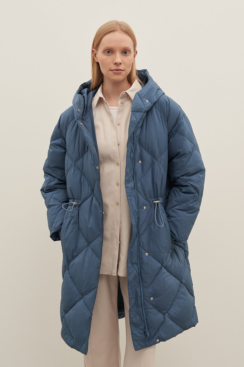 Пуховое пальто из водонепроницаемой ткани, Модель FAD11031, Фото №2