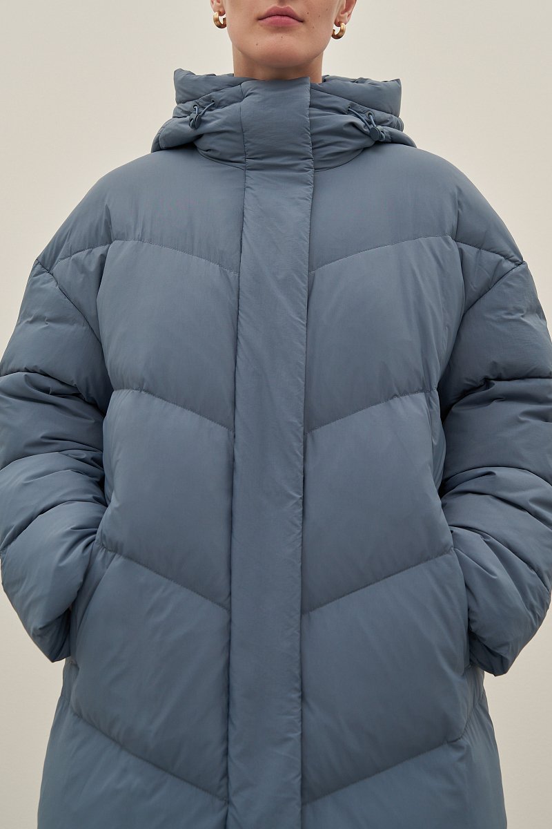 Пуховое пальто свободного силуэта, Модель FAD11097, Фото №3