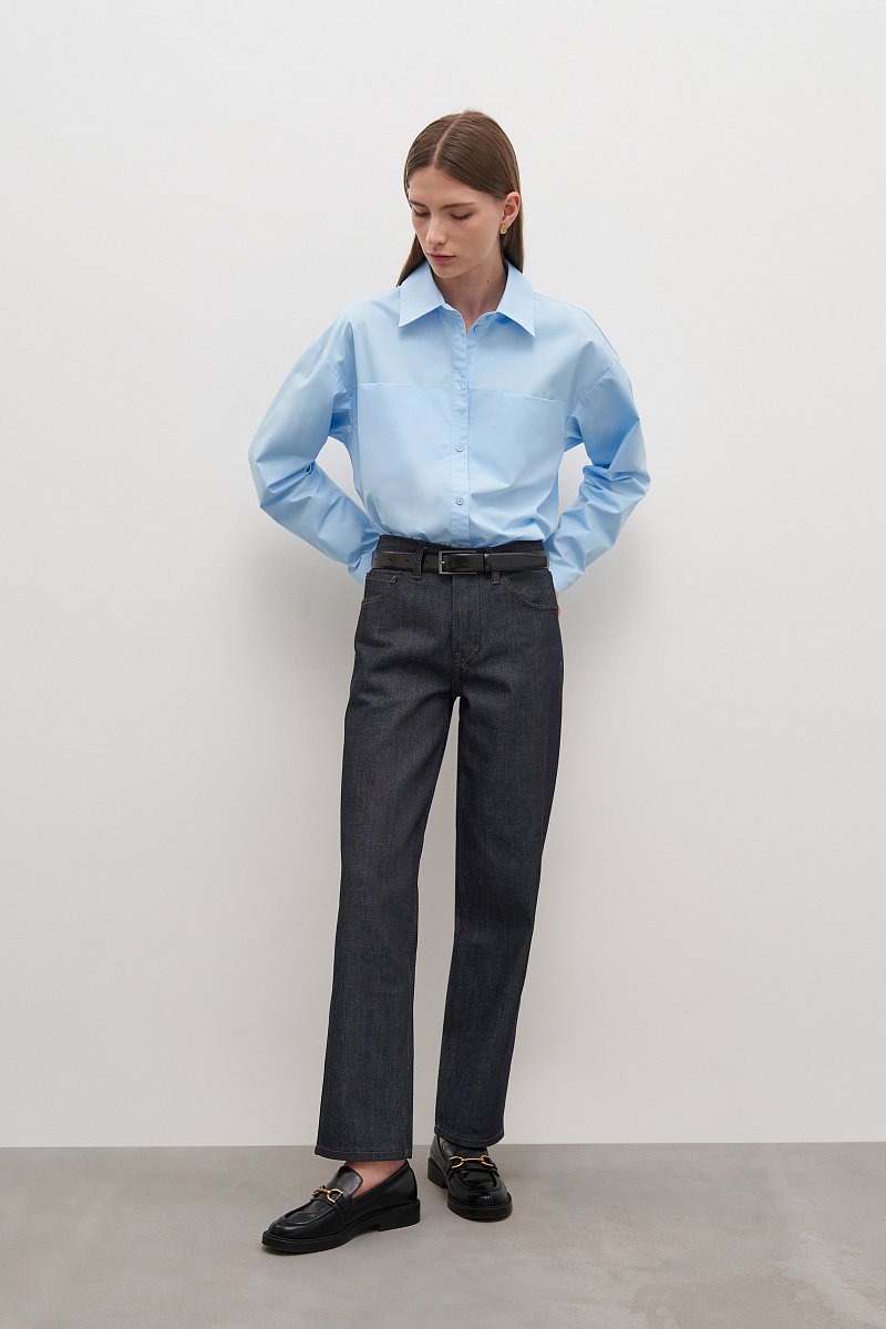 женская рубашка из хлопка с длинным рукавом, Модель FAD110155, Фото №3