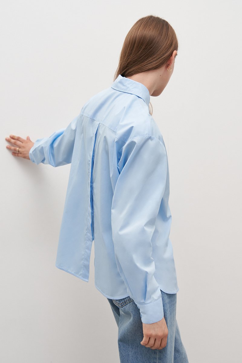 Рубашка из хлопка с отложным воротником, Модель FAD110219, Фото №5