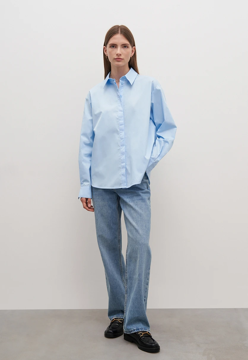 Рубашка из хлопка с отложным воротником, Модель FAD110219, Фото №2