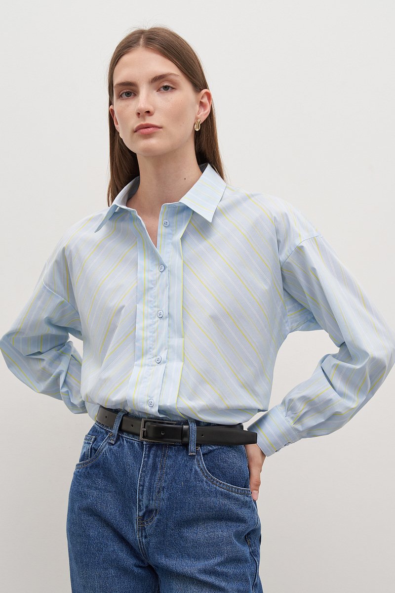 Рубашка из хлопка с отложным воротником, Модель FAD110171, Фото №1