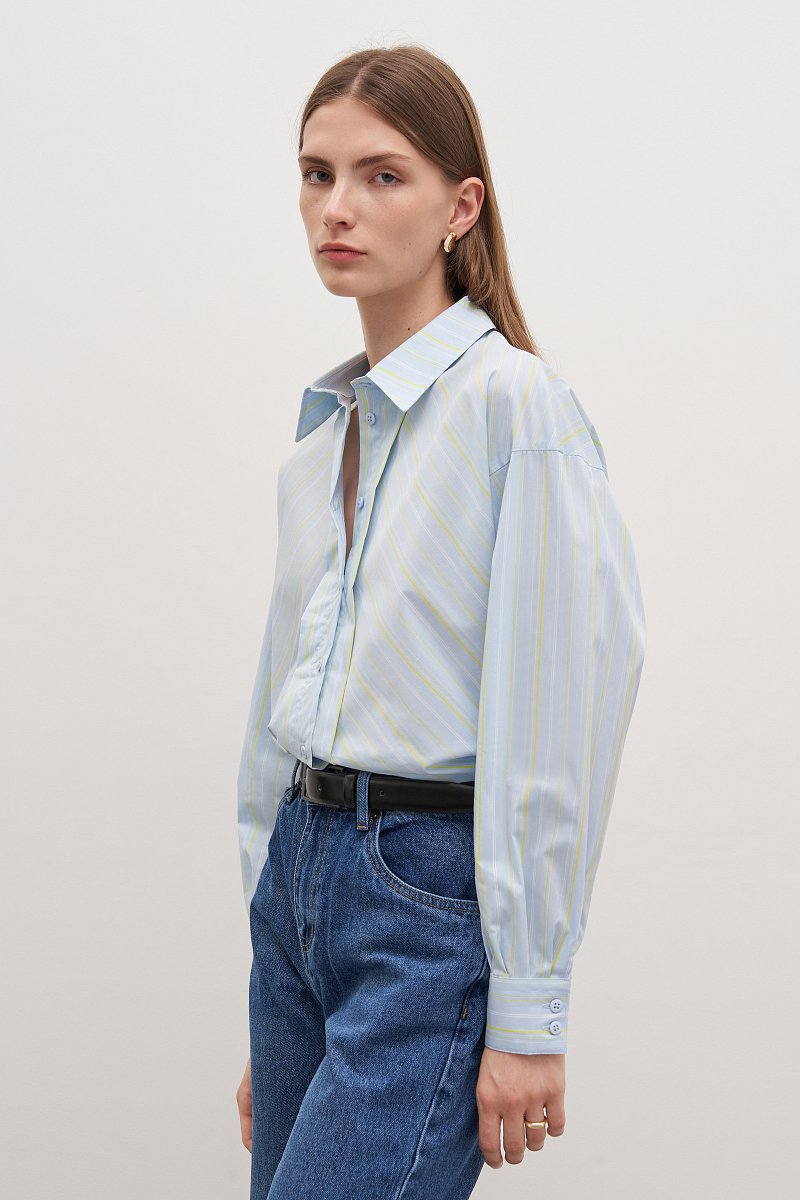 Рубашка из хлопка с отложным воротником, Модель FAD110171, Фото №3