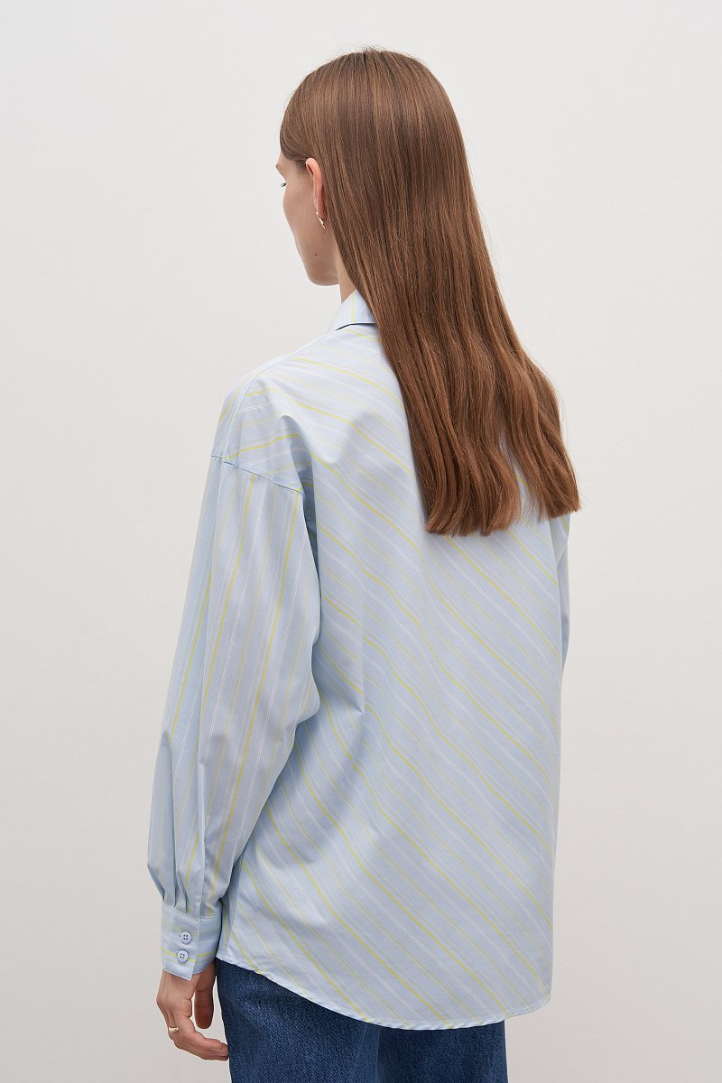 Рубашка из хлопка с отложным воротником, Модель FAD110171, Фото №4