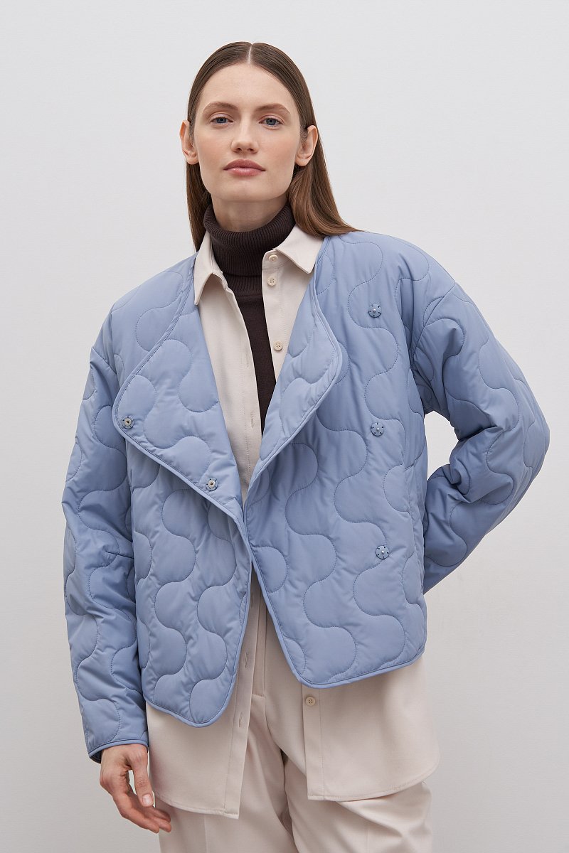 Куртка утепленная с V-образным вырезом, Модель FAD11042, Фото №1