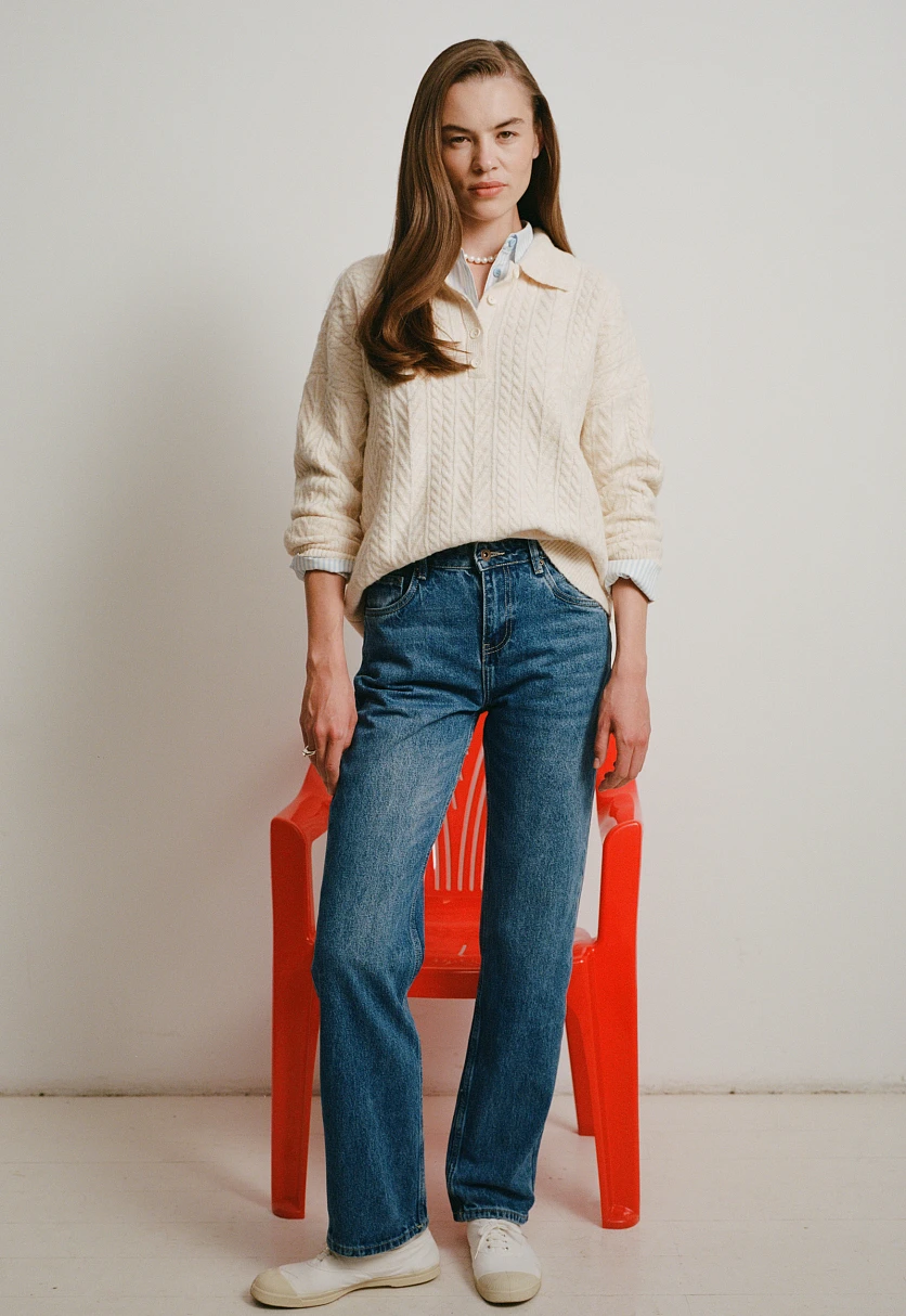 Джинсы tapered fit женские, Модель FAD15001, Фото №1