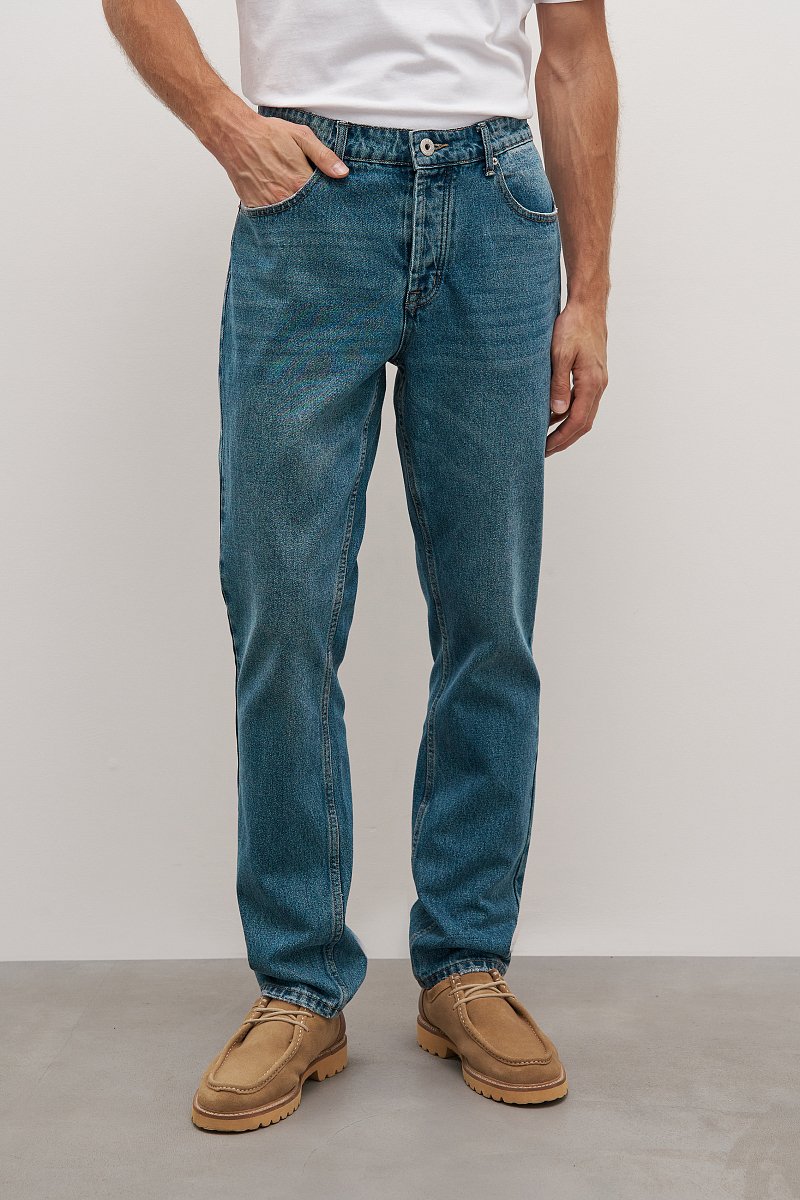 Мужские джинсы straight fit на пуговицах, Модель FAD25002, Фото №3