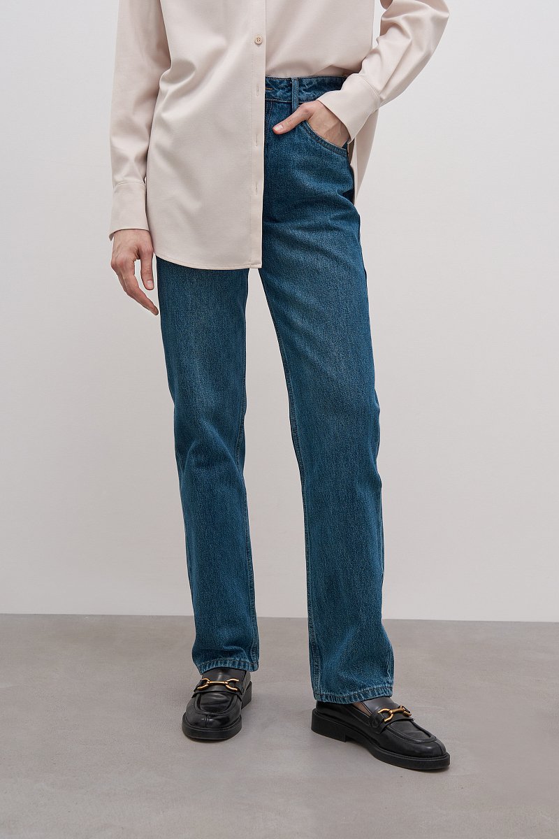 Женские джинсы slim fit с высокой посадкой, Модель FAD15001, Фото №3