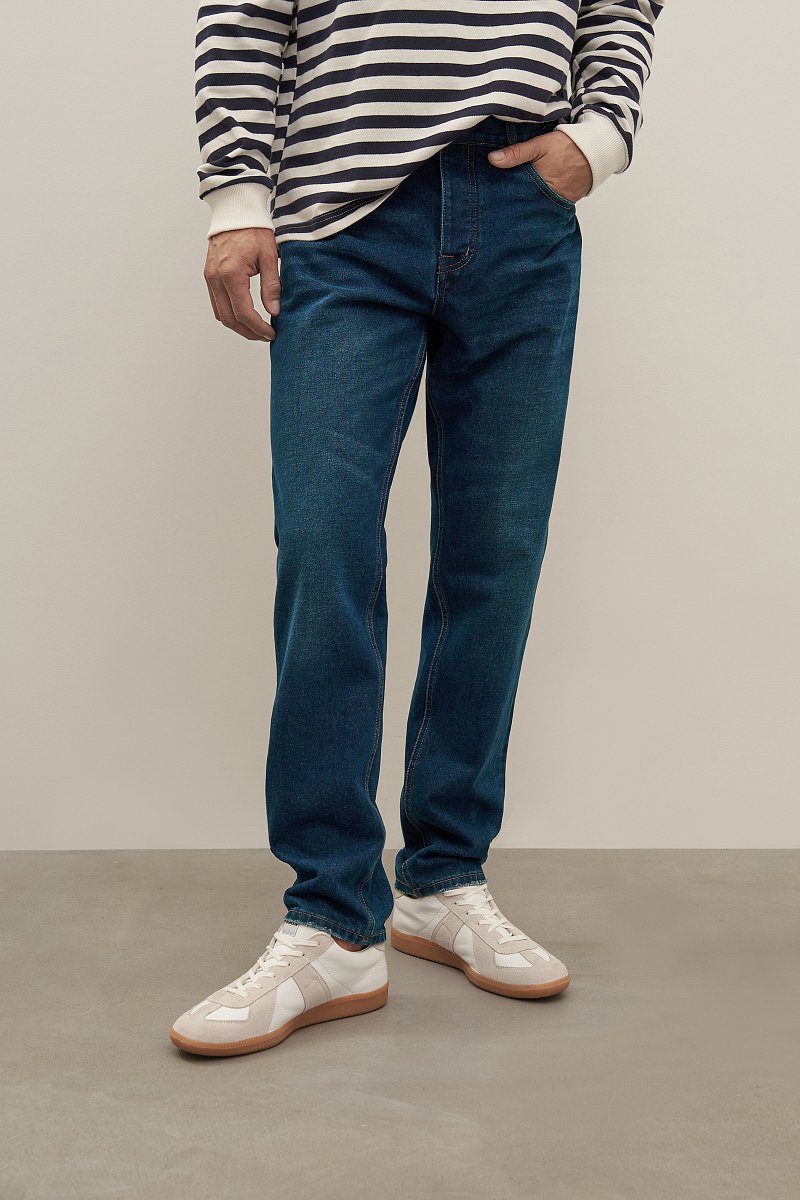 Прямые мужские джинсы slim fit из хлопка, Модель FAD25008, Фото №2