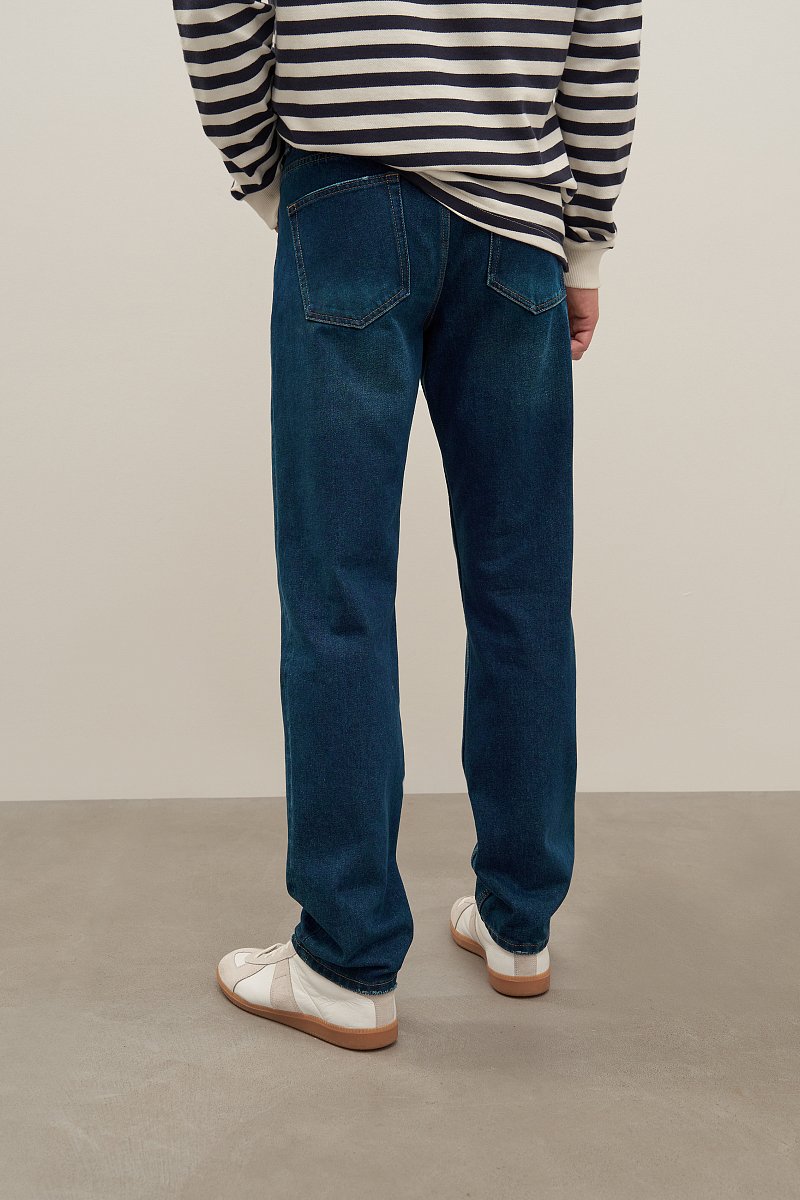 Прямые мужские джинсы slim fit из хлопка, Модель FAD25008, Фото №4
